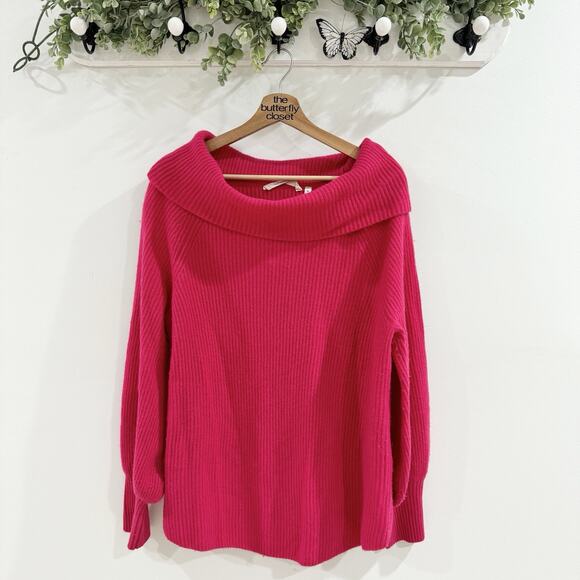 soft surroundings Cashmere Pink Cowl Neck Sweater XL R1415 - Picture 1 of 5